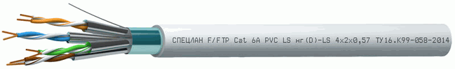 СПЕЦЛАН F/FTP Cat 6A PVC LS нг(D)-LS